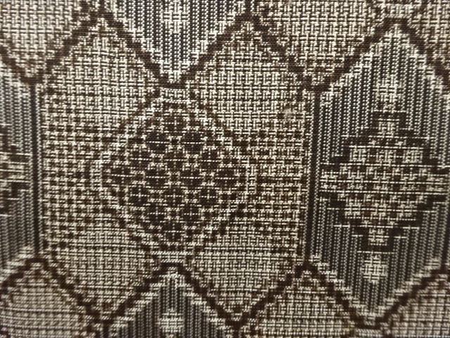 JAPANESE KIMONO / ANTIQUE KIMONO / SILK / DORO OSHIMA TSUMUGI / WOVEN GEOMETRIC